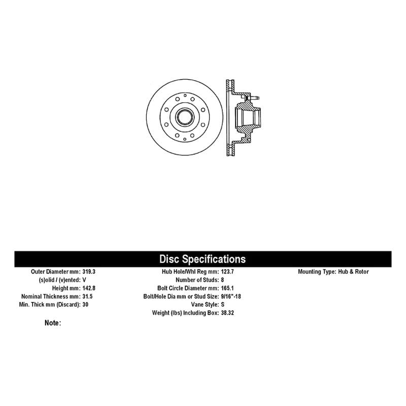 BR DISK FO E-2/350 92-94 F 4X2 ABS