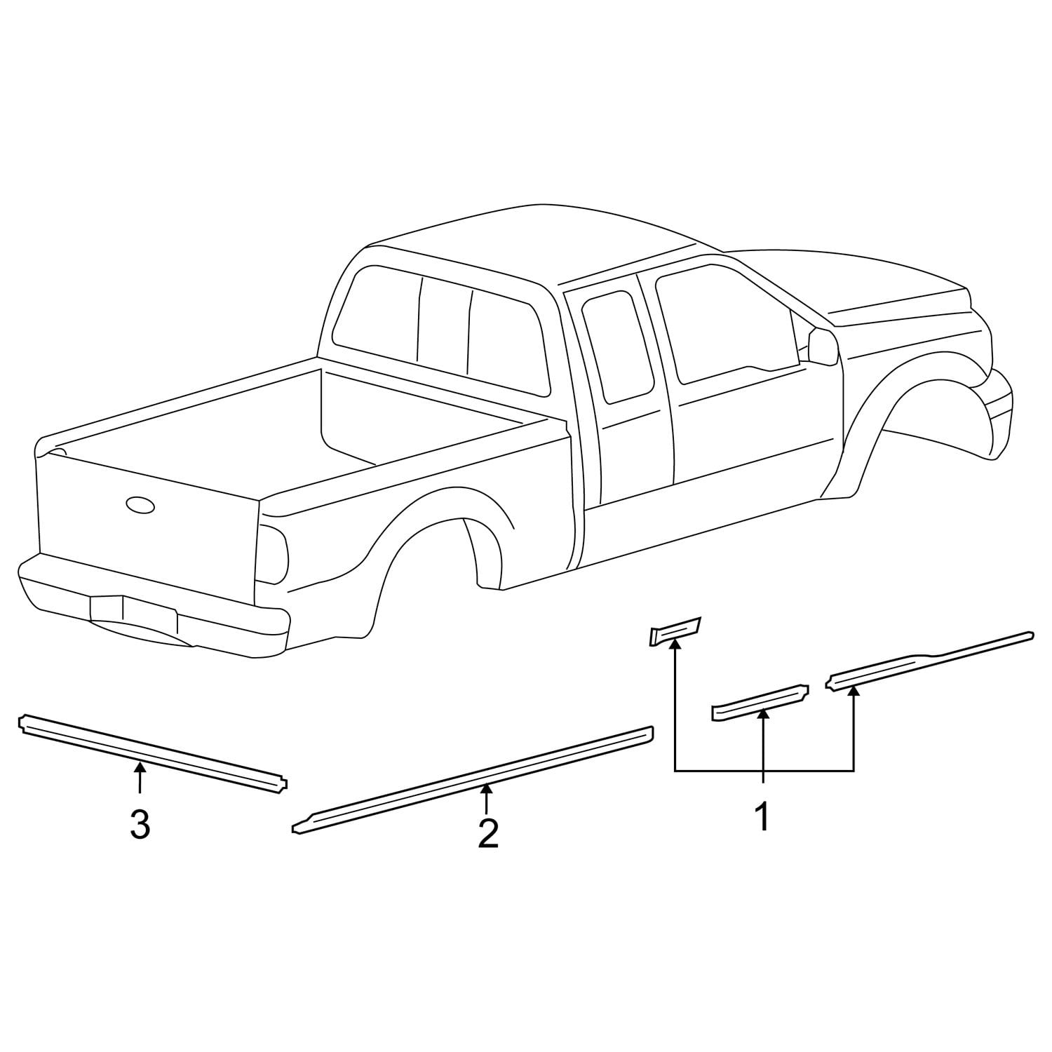 STRÍPUR FO F-350 04 GR/SV/GR