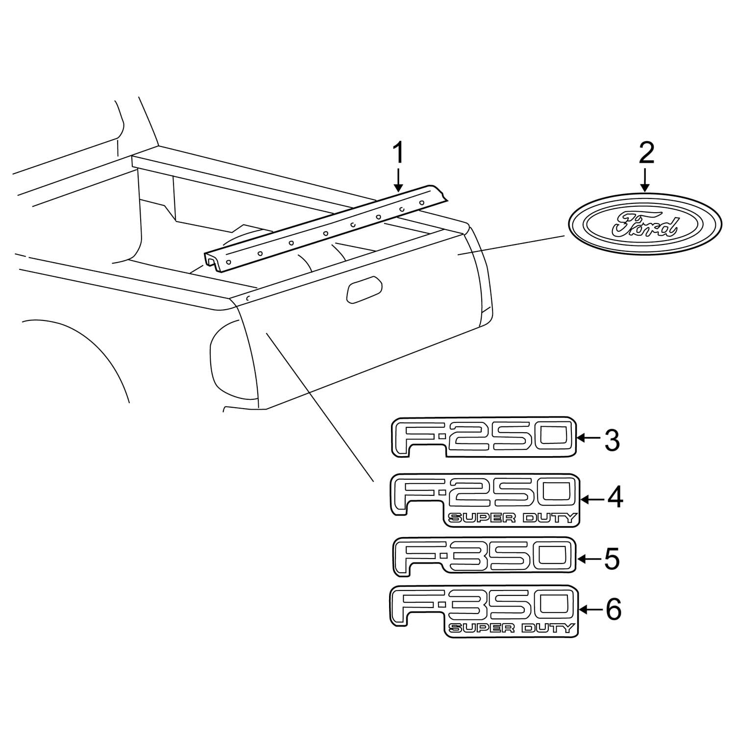 MERKI FO F-250 SUPER DUTY 99-04 Á BRETTI